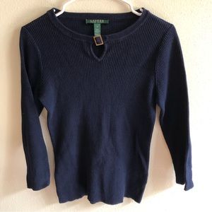 Ralph Lauren 100% Cotton 3/4 Sleeve Sweater